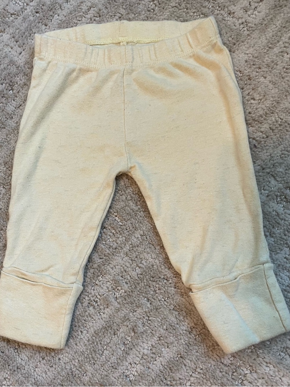 Monica + Andy Hello Baby Pants Yellow Heather Organic Cotton 3-6M